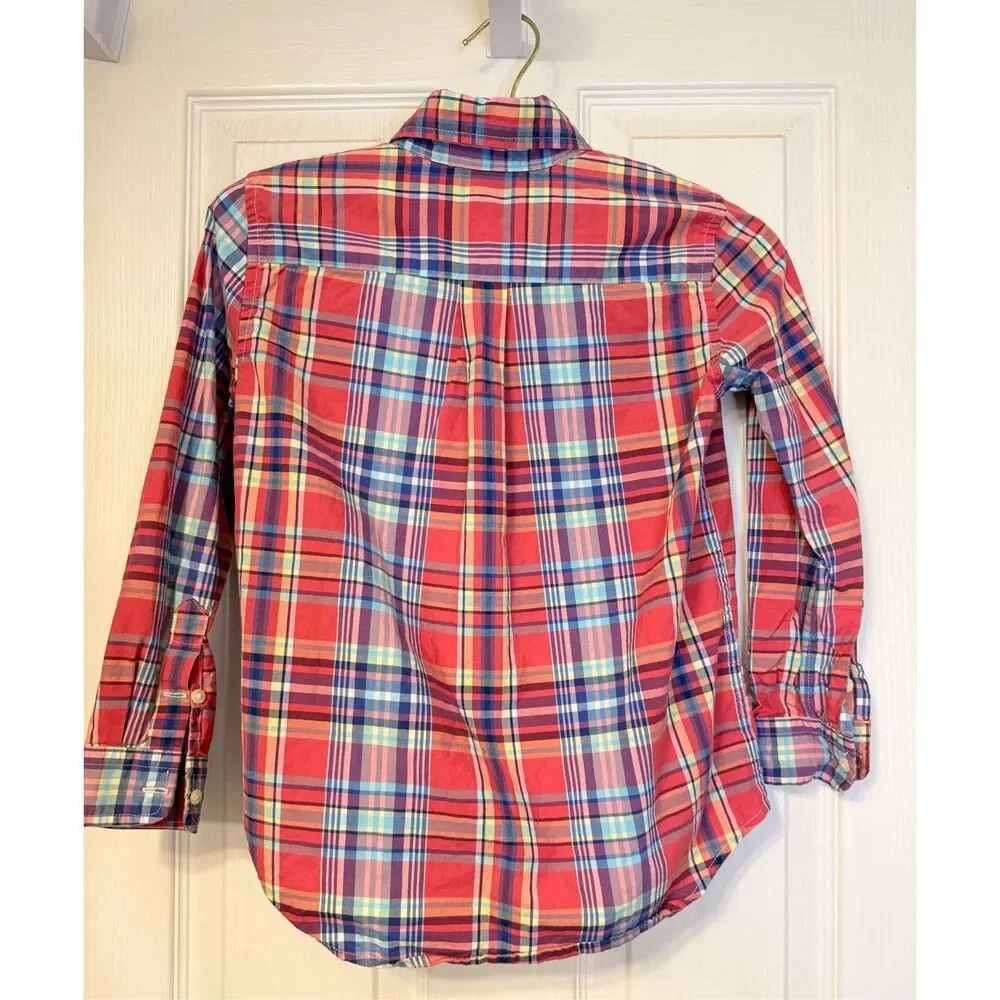 Ralph Lauren Boys Plaid Button Down Shirt Sz. 7. Preppy Classic